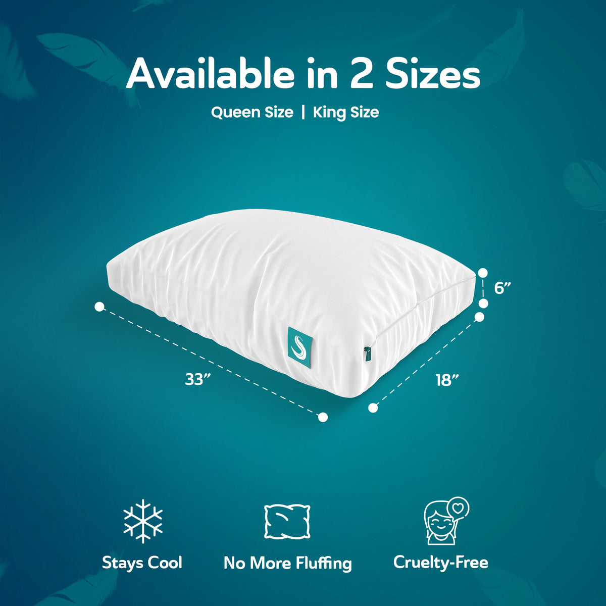 Sleepgram Bed Support Sleeping Pillow with Microfiber Cover, King Size (Used)