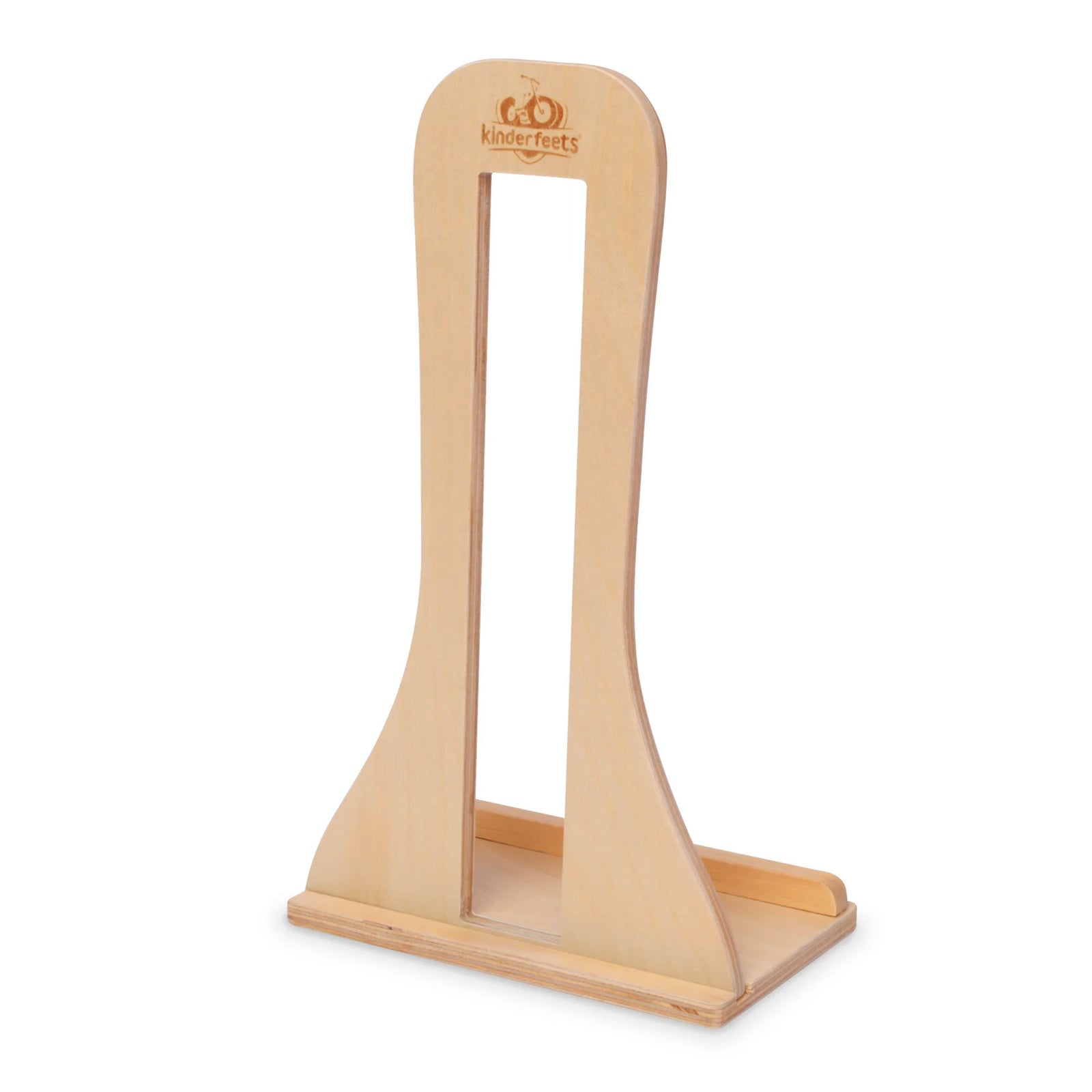 Kinderfeets Child Indoor Floor Wooden Single Bike Stand Storage Rack, Natural - VMInnovations