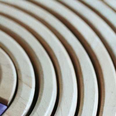 Kinderfeets 12 Large Stackable Wooden Arches Play Toy for Toddlers, Natural - VMInnovations