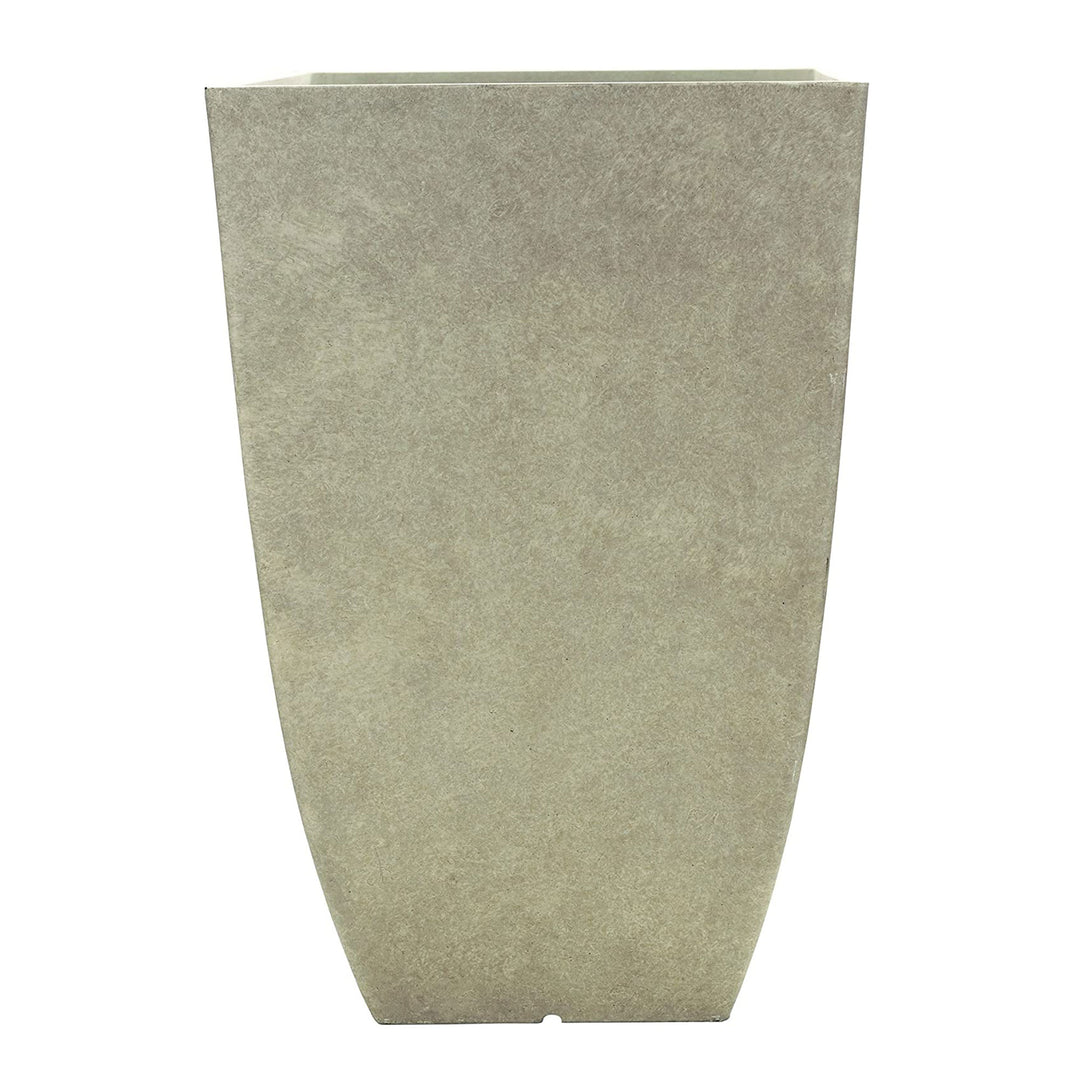 Southern Patio Newland 21 Inch Square Outdoor Porch Patio Resin Planter, Bone - VMInnovations