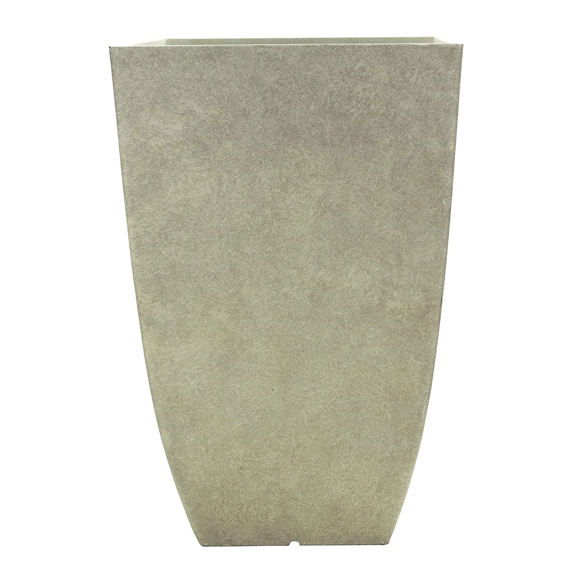 Southern Patio Newland 21 Inch Square Outdoor Porch Patio Resin Planter, Bone - VMInnovations