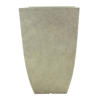 Southern Patio Newland 21 Inch Square Outdoor Porch Patio Resin Planter, Bone - VMInnovations