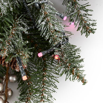 National Tree Company Snowy Morgan Spruce 9' Prelit Twinkly Christmas Garland