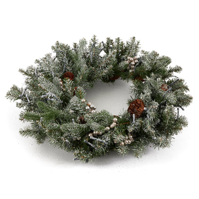 National Tree Company Snowy Morgan Spruce 24" Prelit Twinkly Christmas Wreath