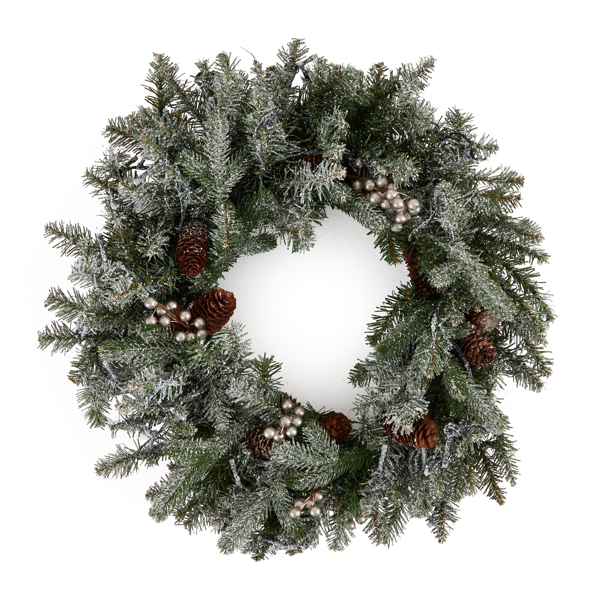 National Tree Company Snowy Morgan Spruce 24" Prelit Twinkly Christmas Wreath