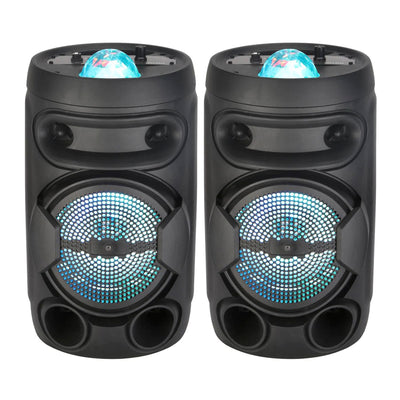 Pyle PPHP81LTB 200 Watt Portable Bluetooth Speaker System w/ Microphone, 2 Pack