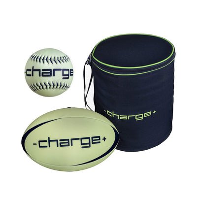 Chargeball Glow In The Dark Rugby Ball PRO Kit w/ Bag & Premium 12 Inch Softball - VMInnovations