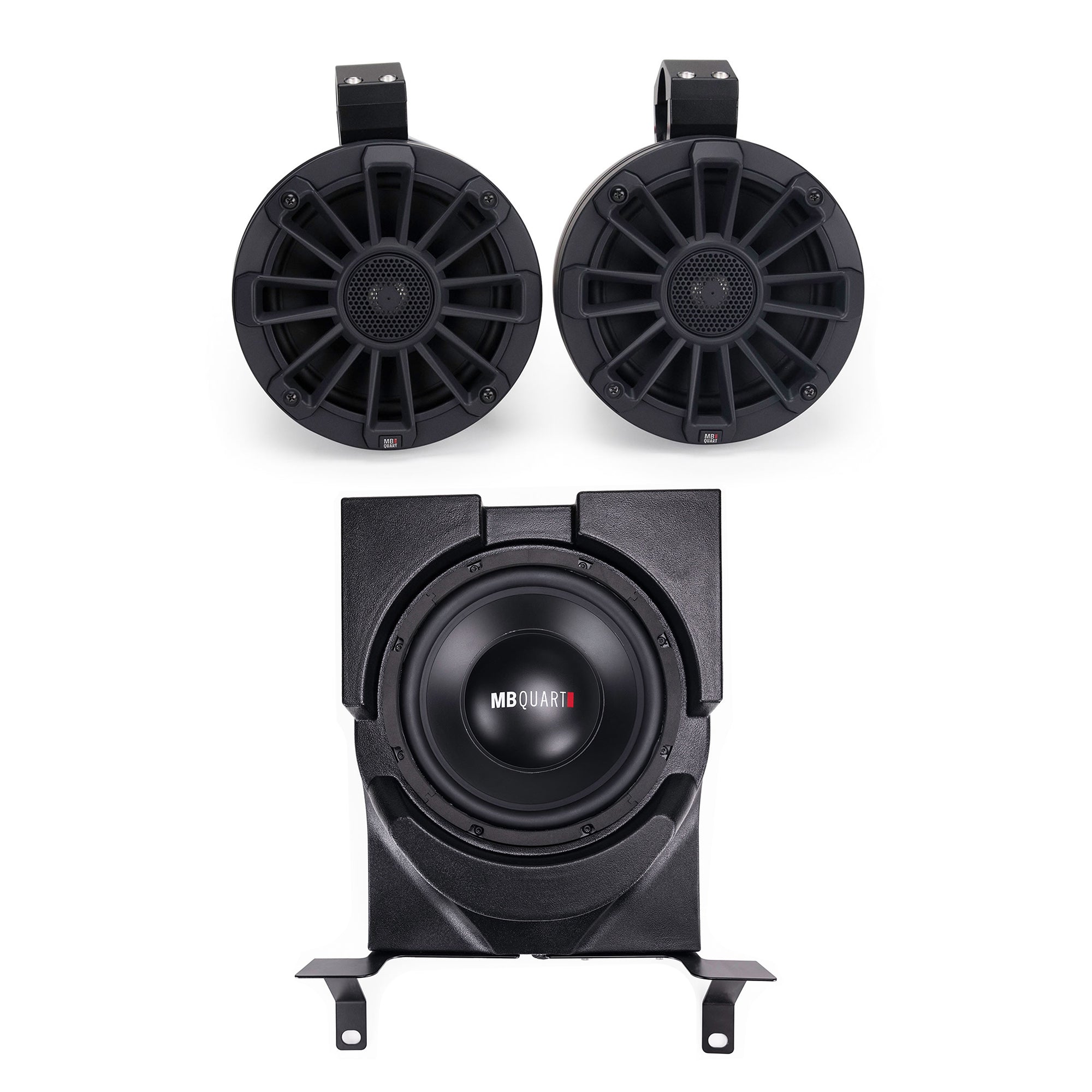 MB Quart STAGE 5 Complete Sound System & QUBThree Premium Bluetooth Speaker, Red - VMInnovations