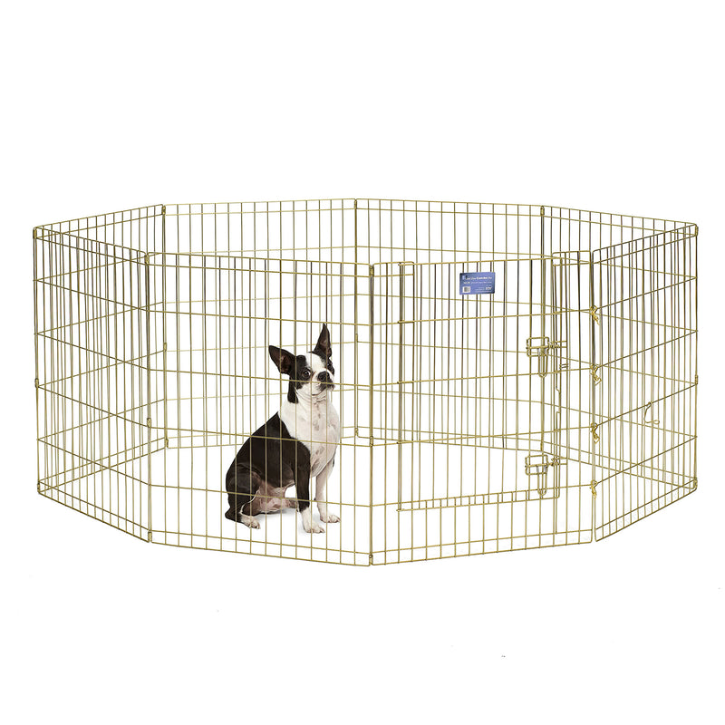 MidWest Home For Pets 542-30 30 Inch Metal Exercise Pen and Pet Playpen, Gold