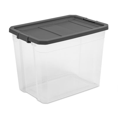 Sterilite 108 Qt. Clear Stacker Storage Container Tote w/ Latching Lid, (4 Pack)