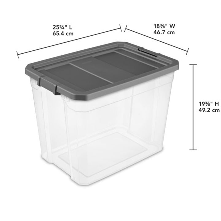 Sterilite 108 Quart Clear Stacker Storage Container Tote w/ Latching Lid, 8 Pack