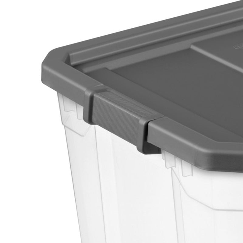 Sterilite 108 Qt. Clear Stacker Storage Container Tote w/ Latching Lid, (4 Pack)