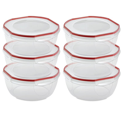 Sterilite Ultra Seal 8.10 Quart Plastic Food Storage Bowl Container, 6 Pack