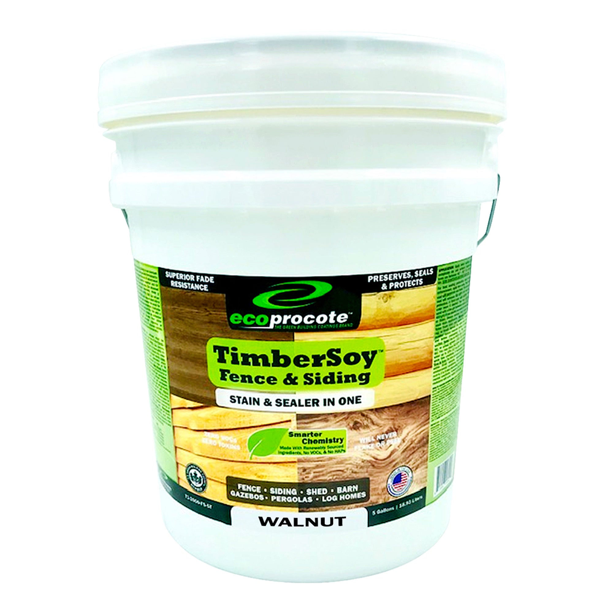 EcoProCote TimberSoy All in 1 Wood Stain and Sealer, Walnut, 1 Gallon