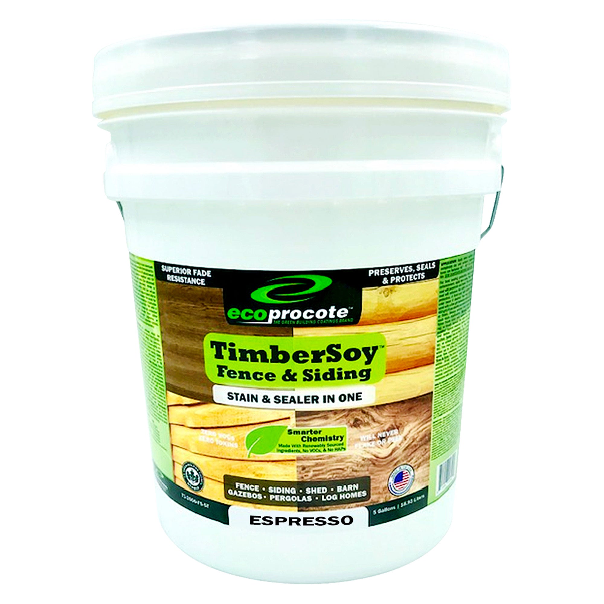 EcoProCote TimberSoy Non Toxic All in 1 Wood Stain & Sealer, Espresso, 1 Gallon