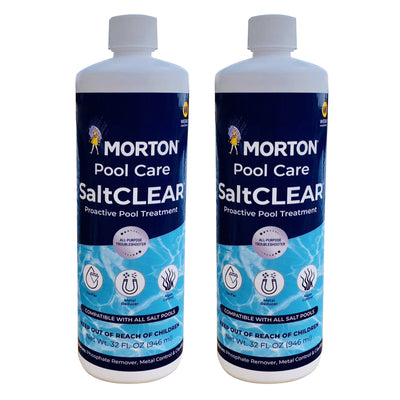 Morton Pool Care SaltCLEAR Salt Water Pool Proactive Treatment, 32 Ounce, 2 Pack