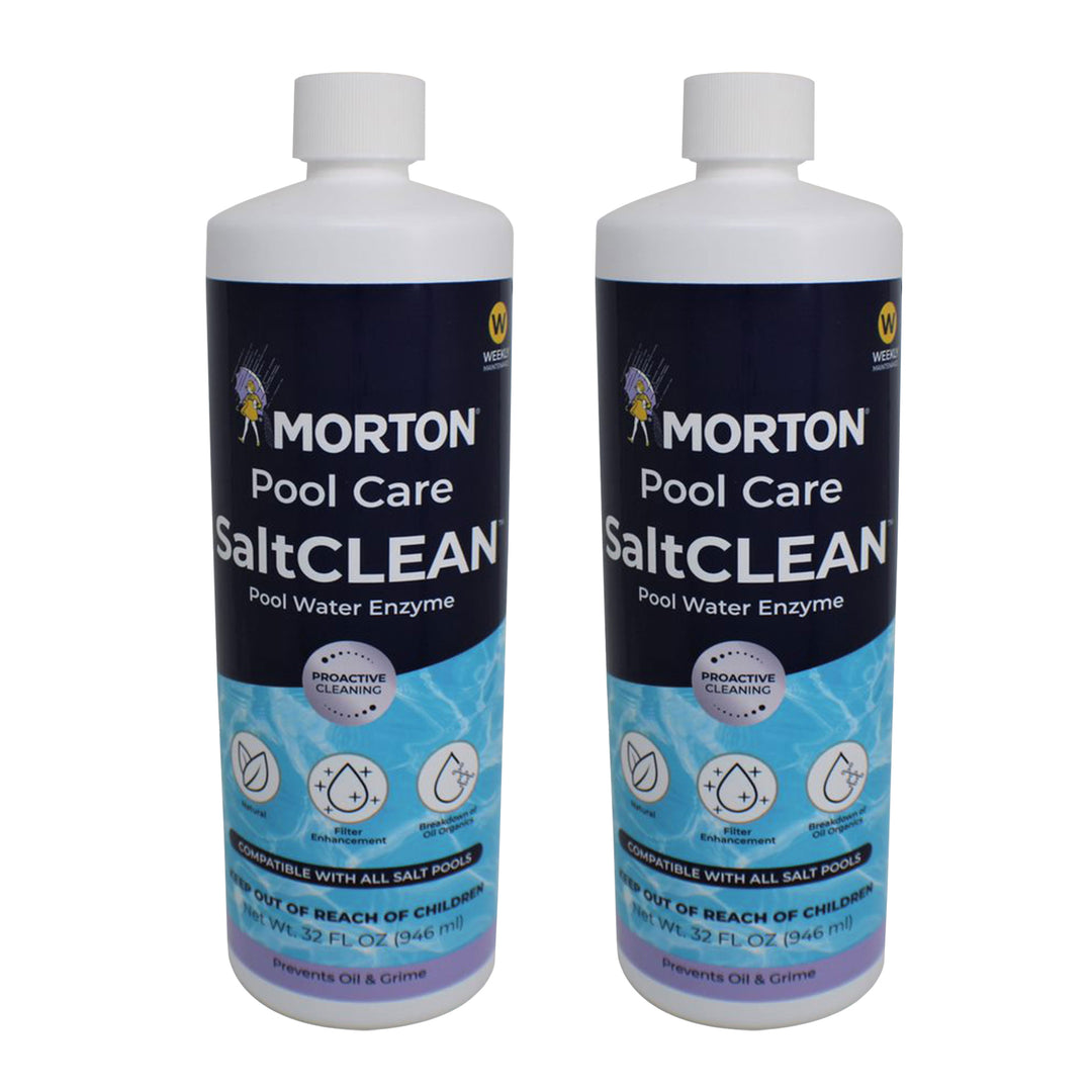 Morton Pool Care SaltCLEAN Salt Water Swimming Pool Water Enzyme, 32 Oz, 2 Pack