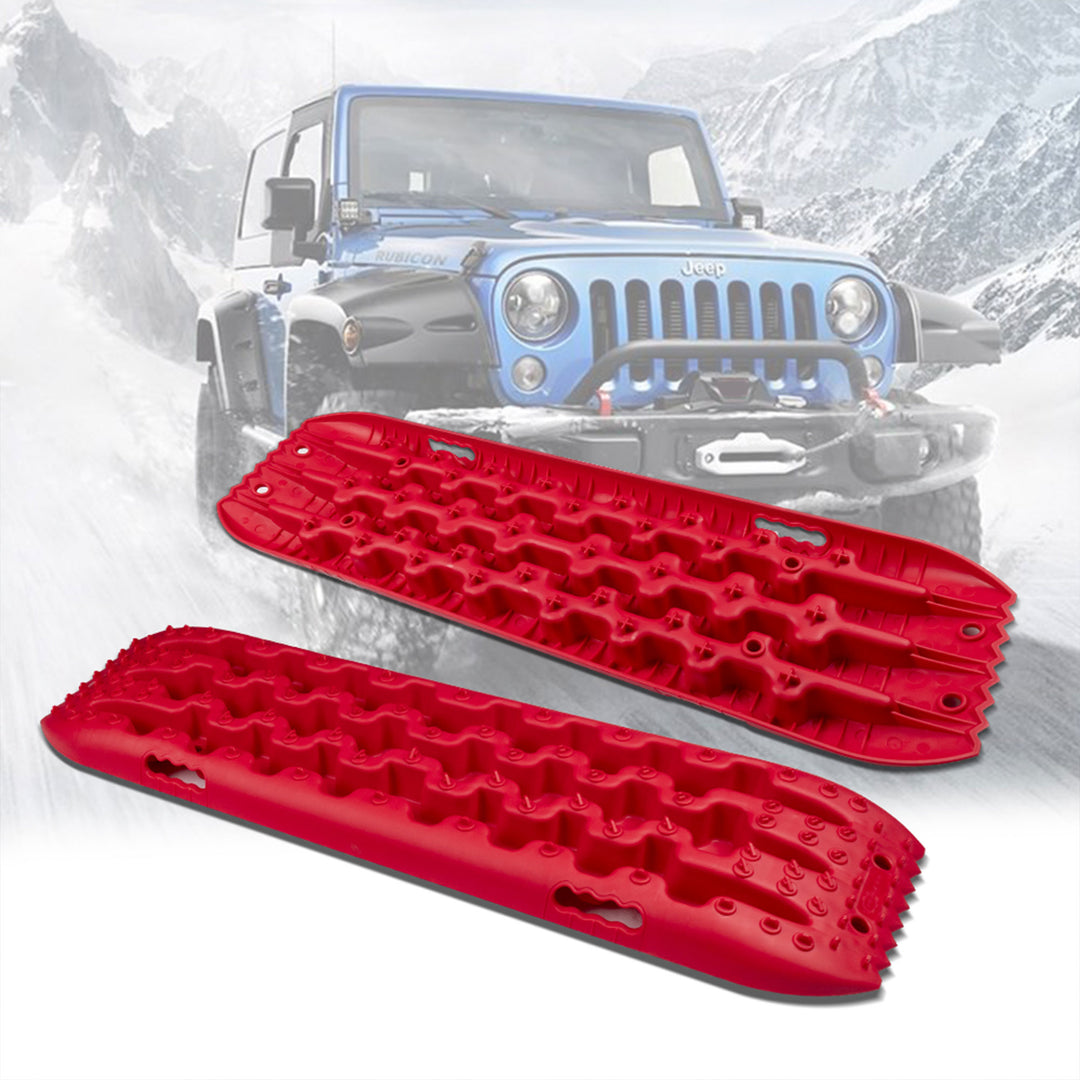 RUGCEL WINCH Quick Recovery Emergency 4 Wheel Drive Tire Traction Board Mats,Red