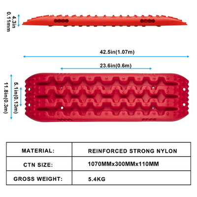 RUGCEL WINCH Quick Recovery Emergency 4 Wheel Drive Tire Traction Board Mats,Red
