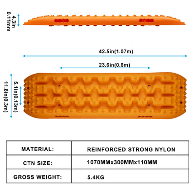 RUGCEL WINCH Quick Recovery Emergency 4 Wheel Drive Tire Traction Boards, Orange