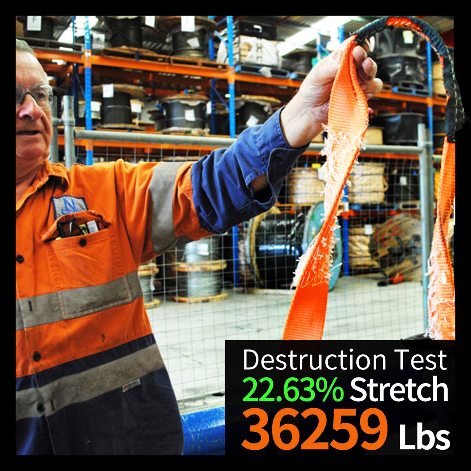 ALL-TOP 3 Inch Nylon Recovery Snatch Strap, 30 Feet, 35,000 Lb Capacity, Orange - VMInnovations