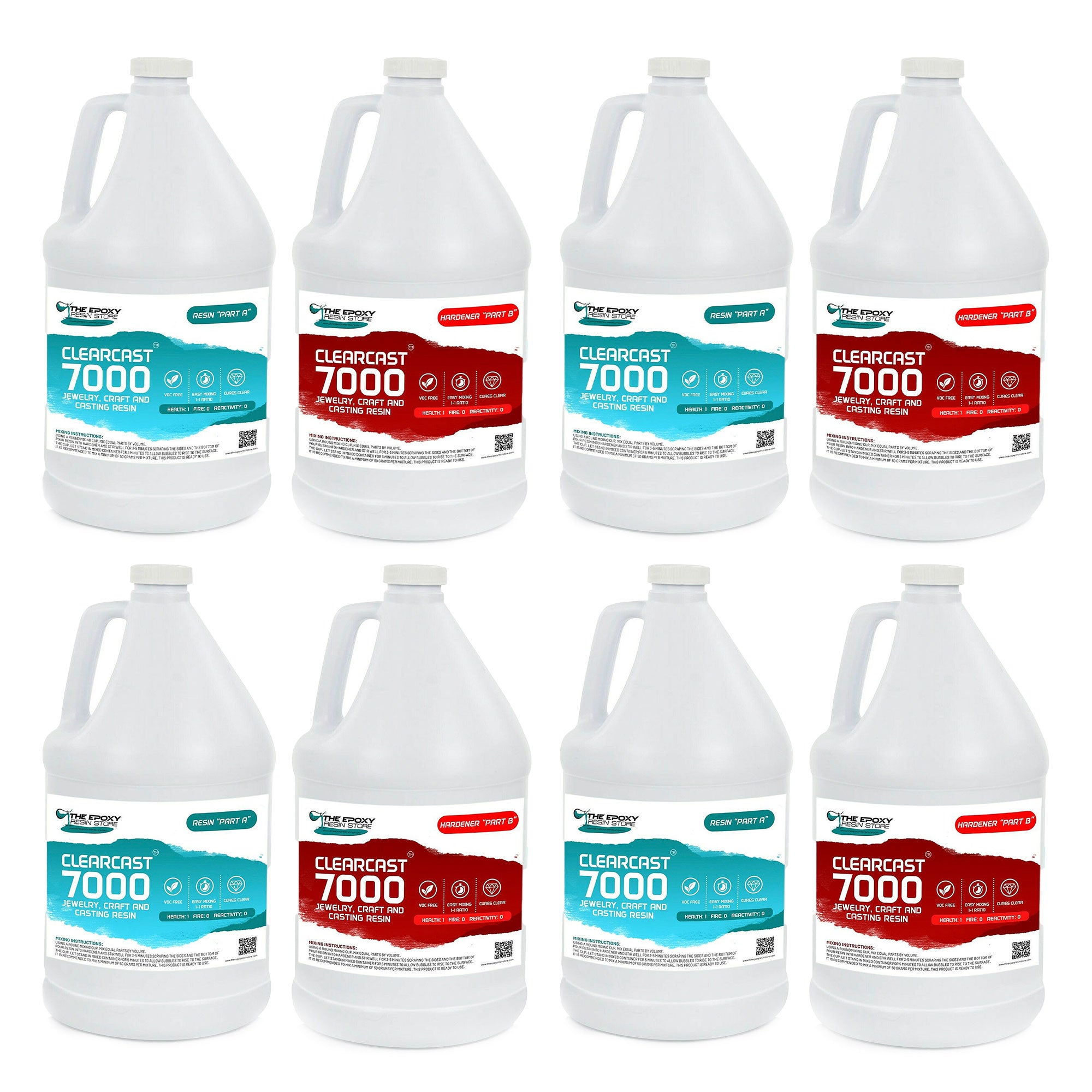 The Epoxy Resin Store Clearcast 7000 Jewelry Craft 2 Part Resin Kit, 4 Pack