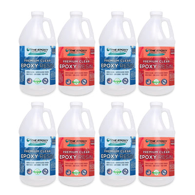 The Epoxy Resin Store Crystal Clear High Gloss Epoxy Resin Kit, 1 Gallon, 4 Pack