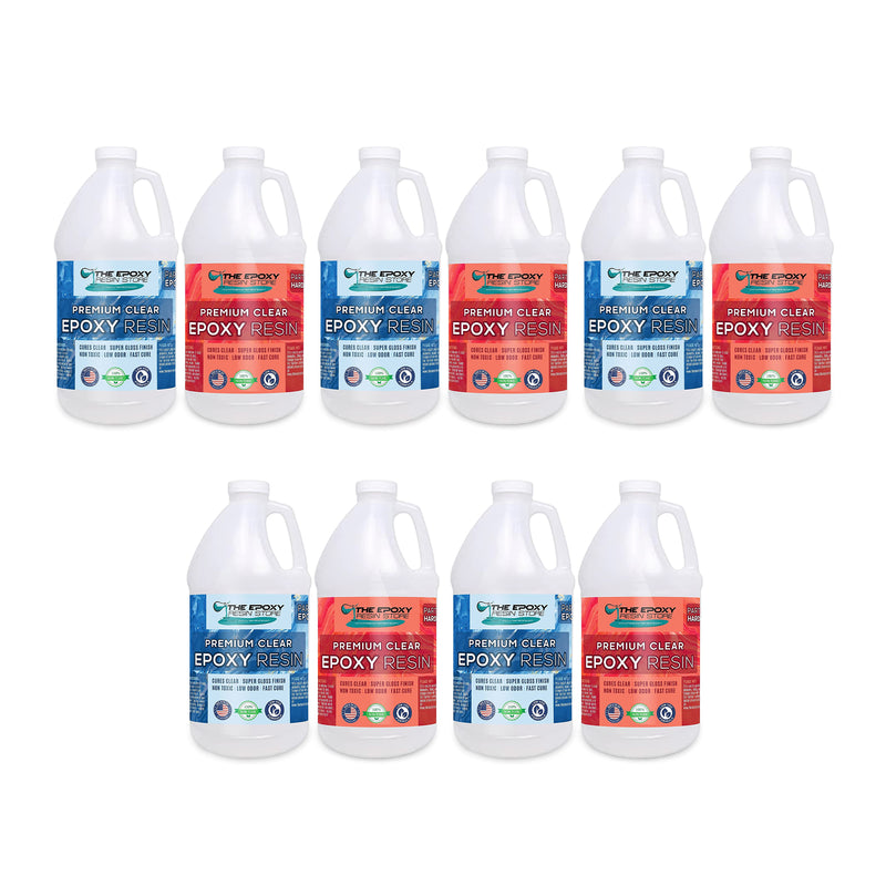 The Epoxy Resin Store Clear High Gloss Epoxy Resin Coating, 1 Gal Kit (5 Pack)