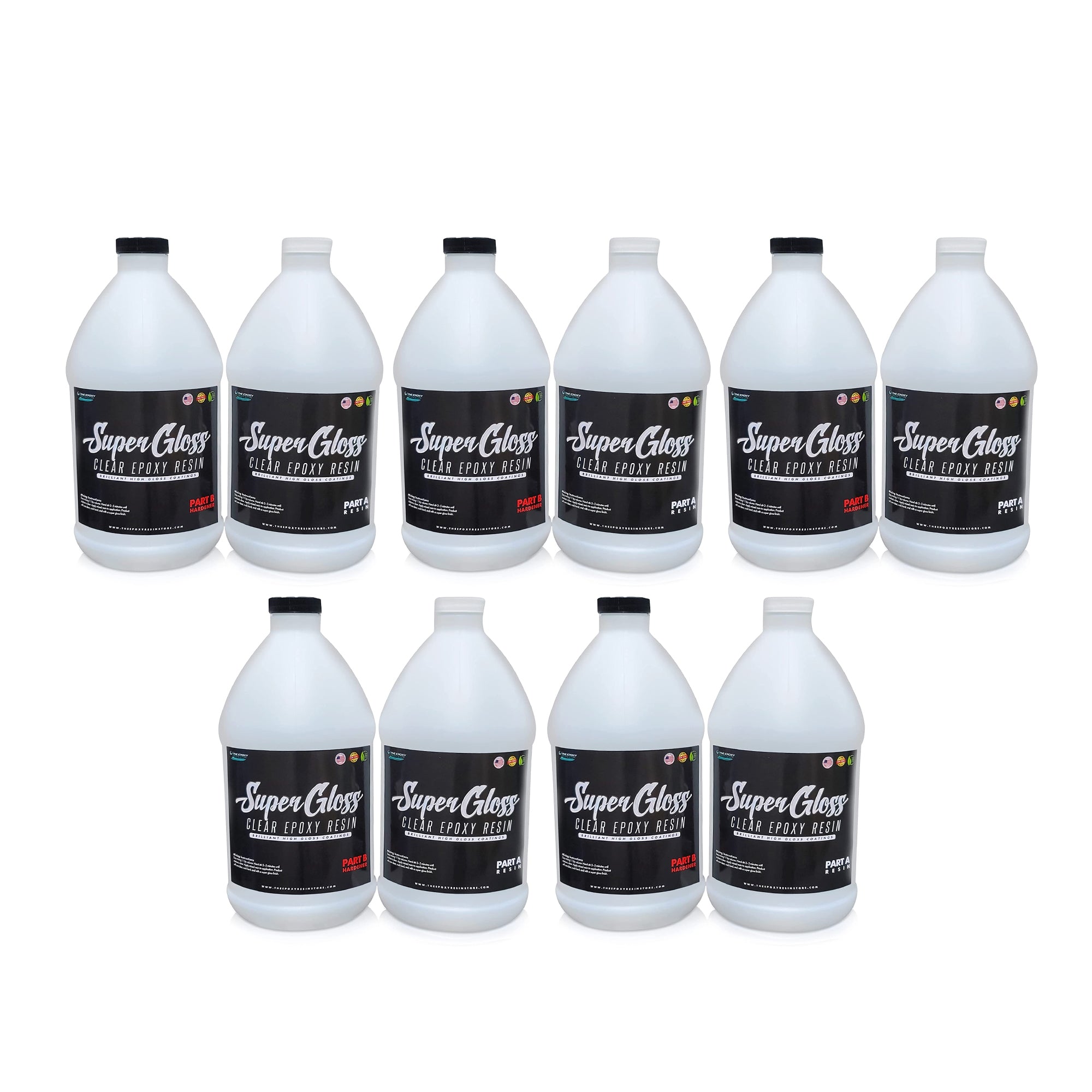 The Epoxy Resin Store Super Gloss UV Resisting Epoxy Resin, 1 Gal Kits (5 Pack)