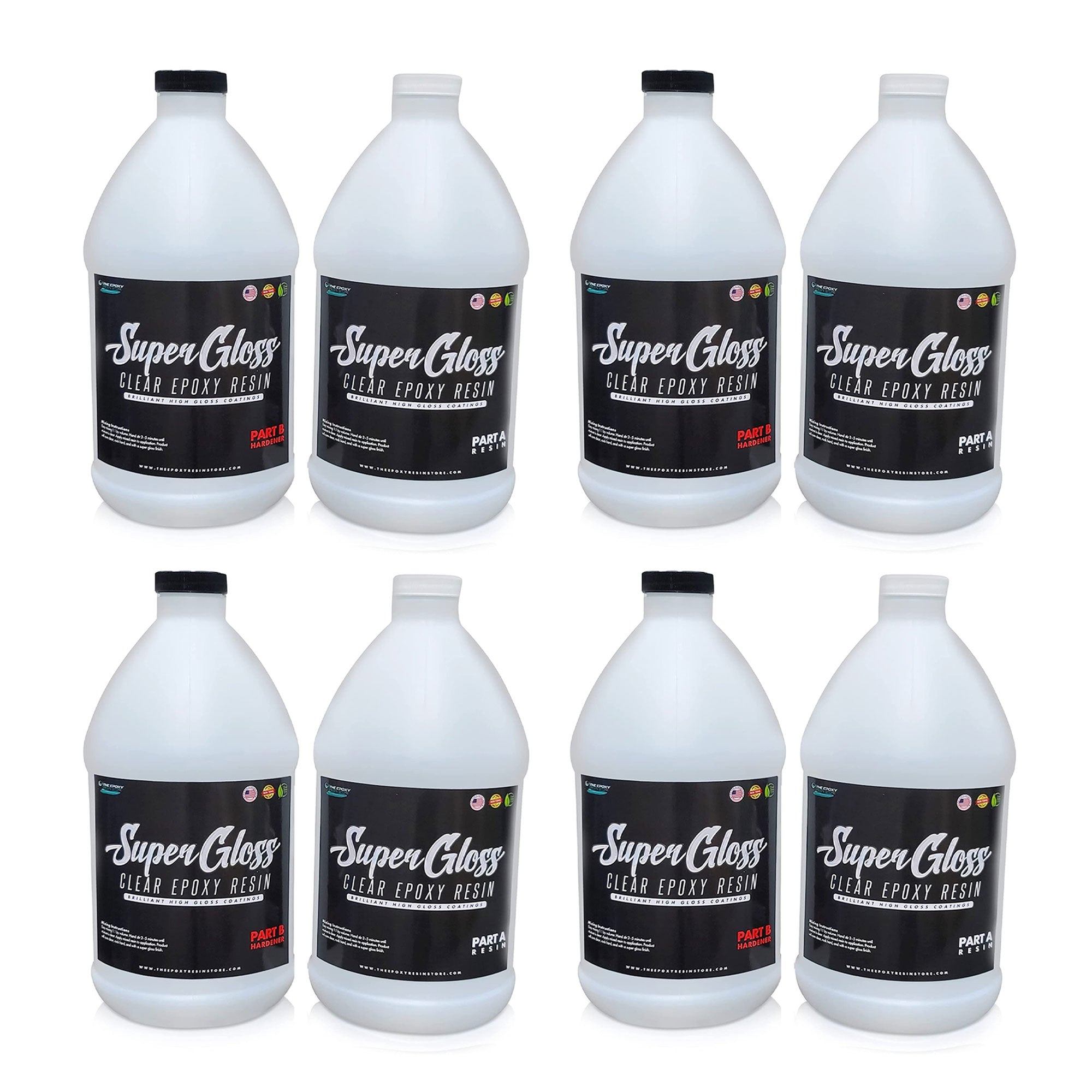 The Epoxy Resin Store Super Gloss UV Resisting Epoxy Resin, 1 Gal Kits (4 Pack)