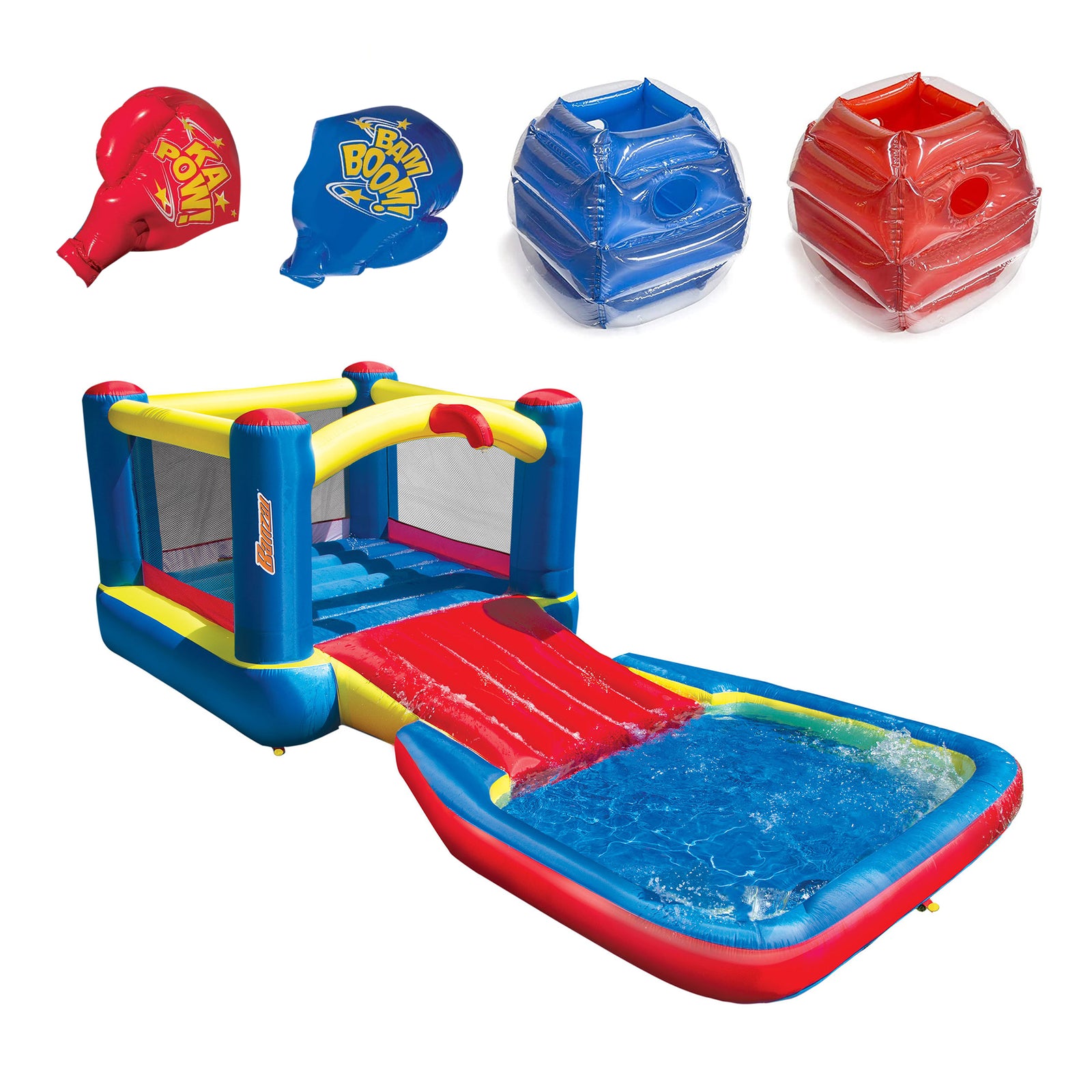 Banzai Battle Bop Combo Pack Gloves & Bumpers, 2 Pair & Bounce N Splash Play Set - VMInnovations
