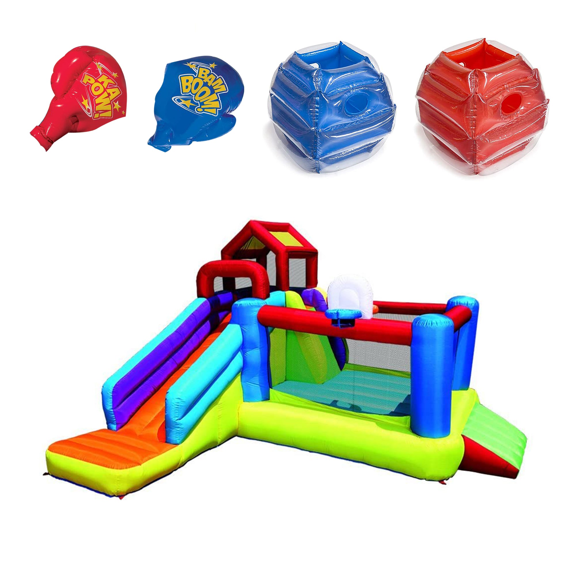 Banzai Battle Bop Combo Pack Gloves & Bumpers & Climb N Bounce Castle House - VMInnovations