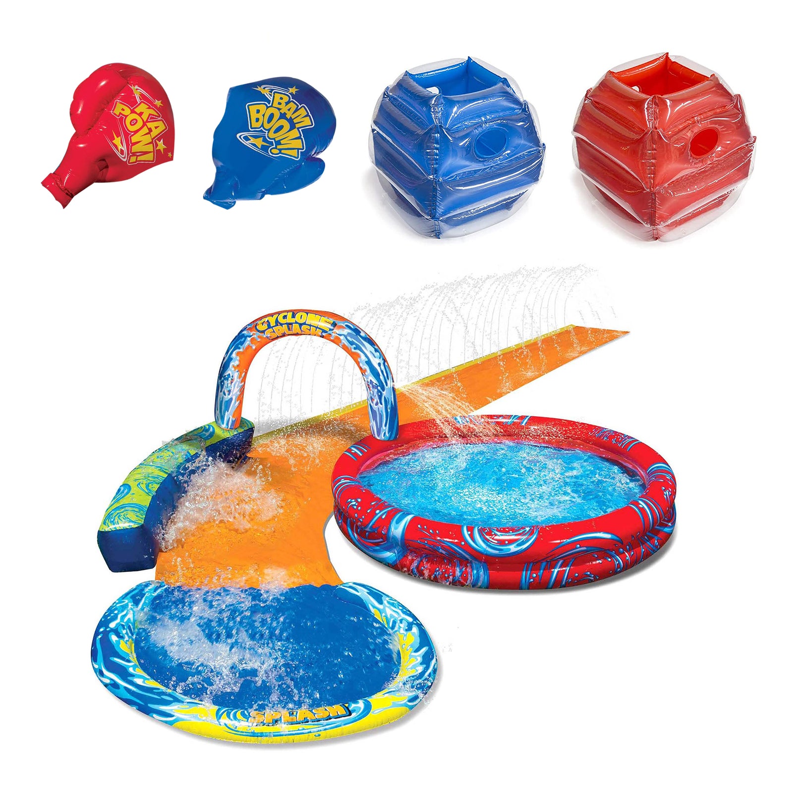 Banzai Battle Bop Pack Gloves & Bumpers and Cyclone Splash Park Inflatable Pool - VMInnovations