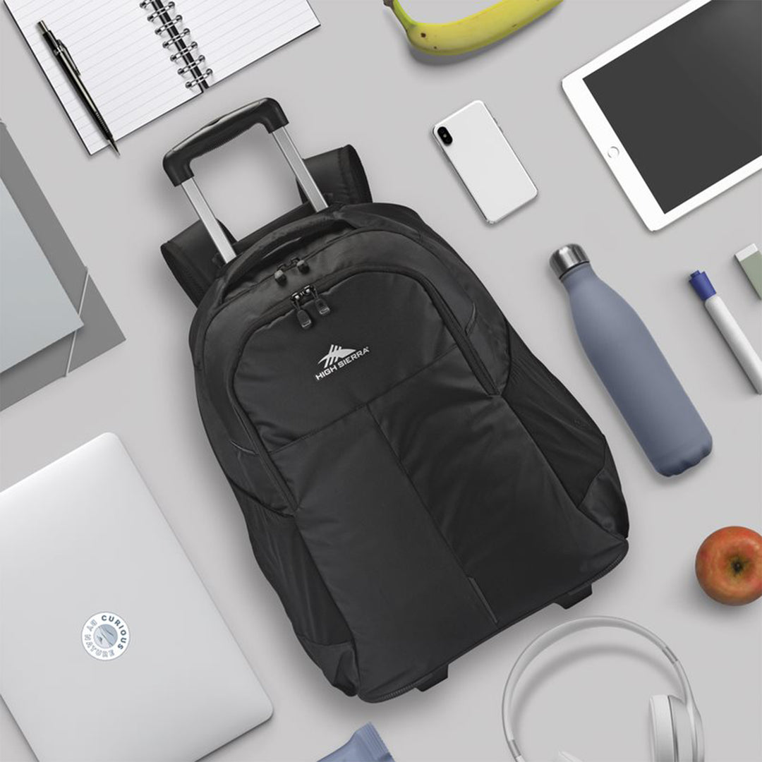 High Sierra Wheeled Backpack with Telescoping Pull Handle, Black (Used) - VMInnovations