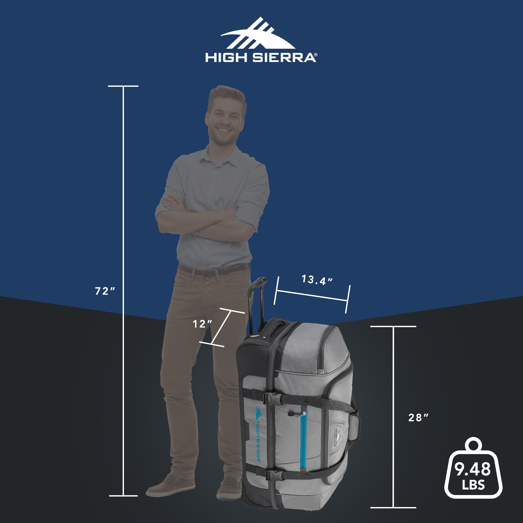 High Sierra Fairlead 28" Drop Bottom Wheeled Duffel Bag Traveling Luggage (Used) - VMInnovations