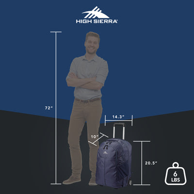 High Sierra Wheeled Backpack with Telescoping Handle, Indigo Blue (Used)