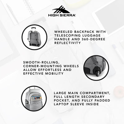 High Sierra Powerglide Pro Wheeled Backpack w/Telescoping Handle (Open Box) - VMInnovations