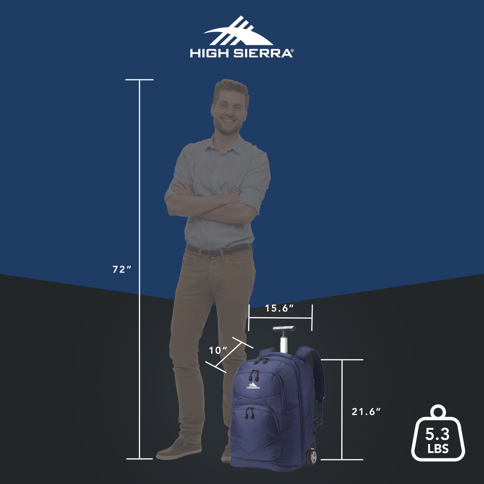 High Sierra Freewheel Pro Wheeled Backpack w/ 360 Degree Reflectivity (Open Box) - VMInnovations