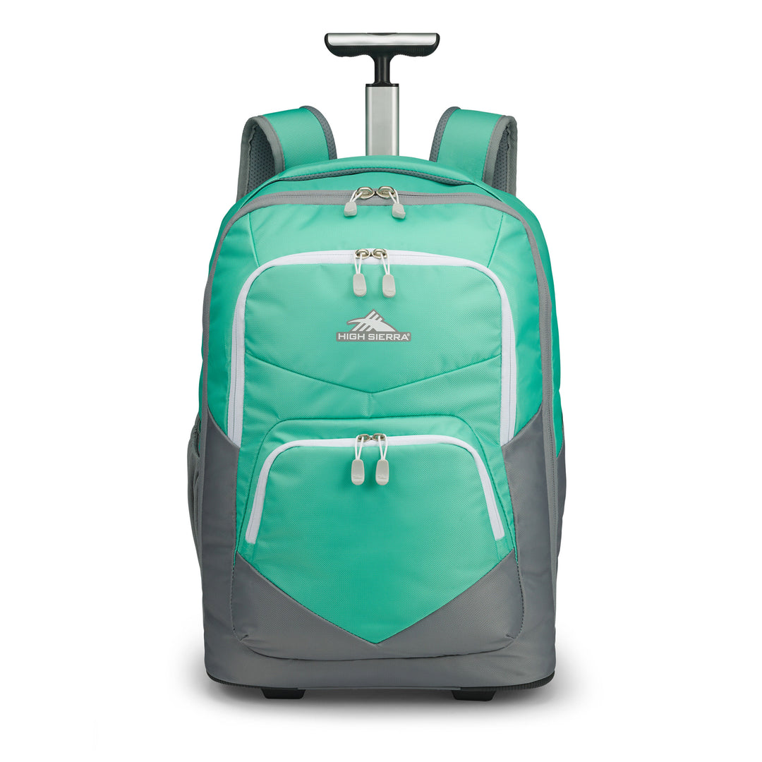 High Sierra Freewheel Pro Wheeled Backpack with Rotating Handle,Aquamarine(Used)