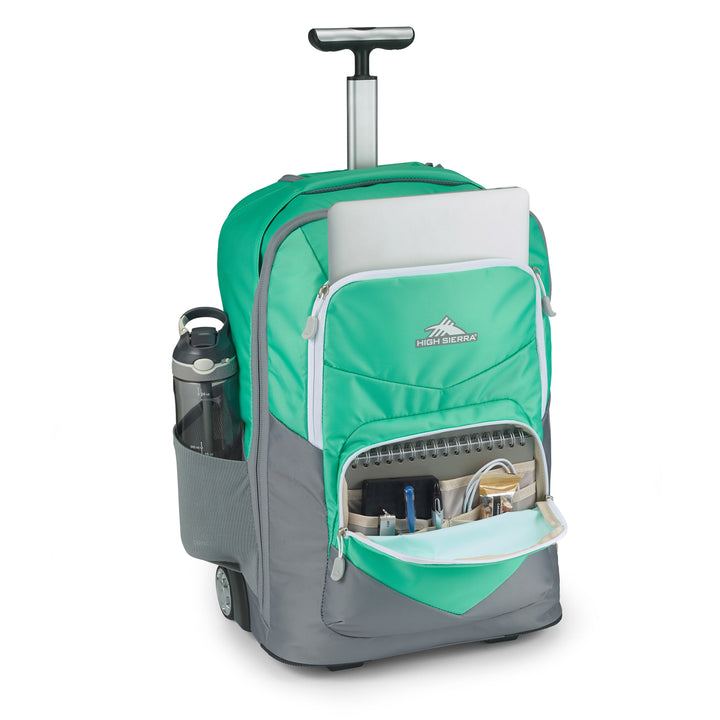High Sierra Freewheel Pro Wheeled Backpack with Rotating Handle,Aquamarine(Used) - VMInnovations