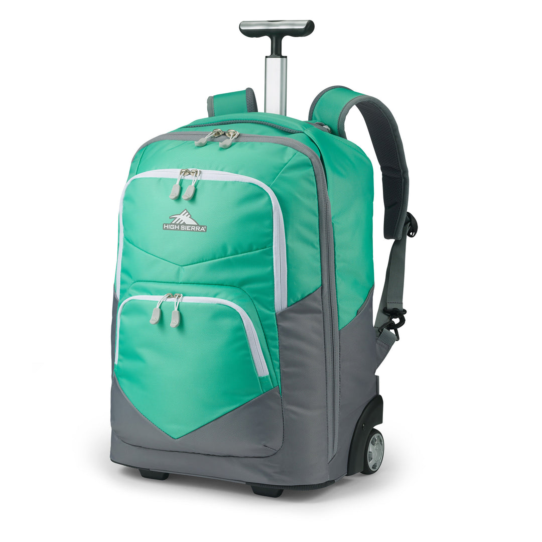 High Sierra Freewheel Pro Wheeled Backpack with Rotating Handle,Aquamarine(Used)