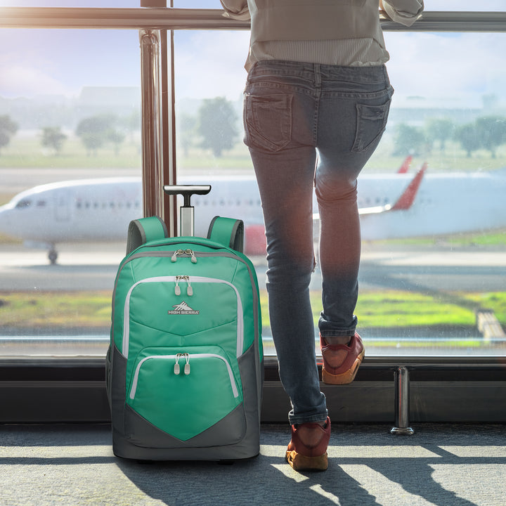 High Sierra Freewheel Pro Wheeled Backpack with Rotating Handle,Aquamarine(Used) - VMInnovations