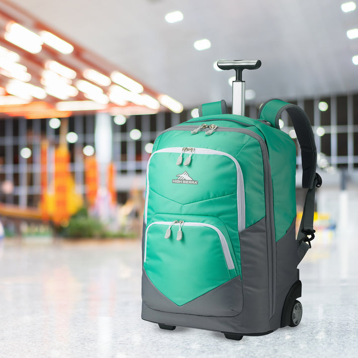 High Sierra Freewheel Pro Wheeled Backpack with Rotating Handle,Aquamarine(Used) - VMInnovations