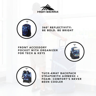 High Sierra Freewheel Pro Wheeled Backpack with Rotating Handle, Black (Used) - VMInnovations