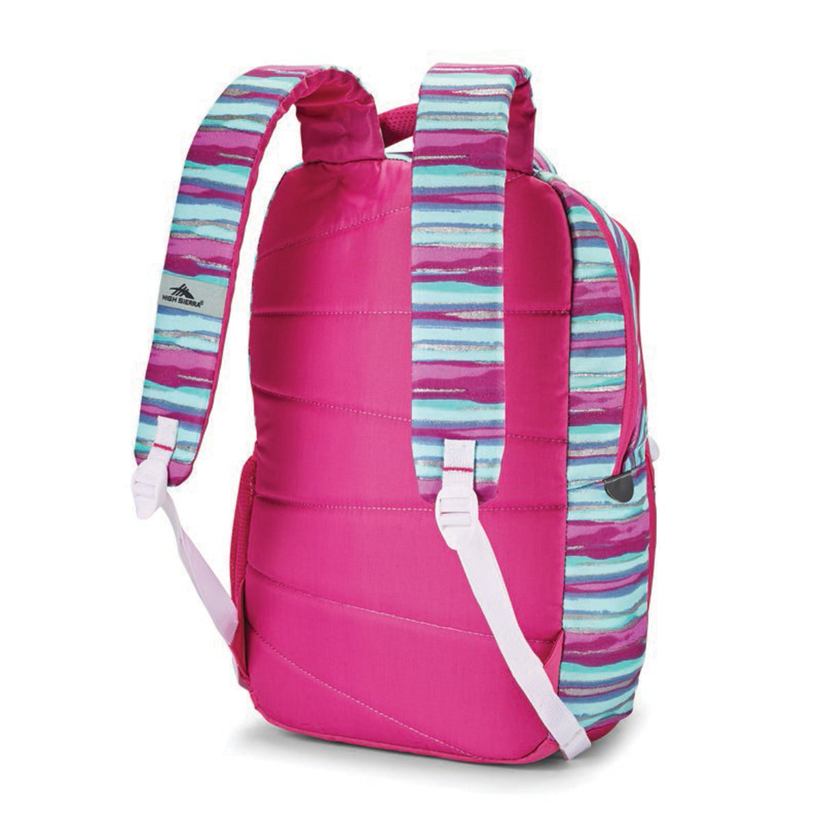 Ollie Lunchkit Backpack with Bottle Pocket, Pink Watercolor Stripes (Open Box)