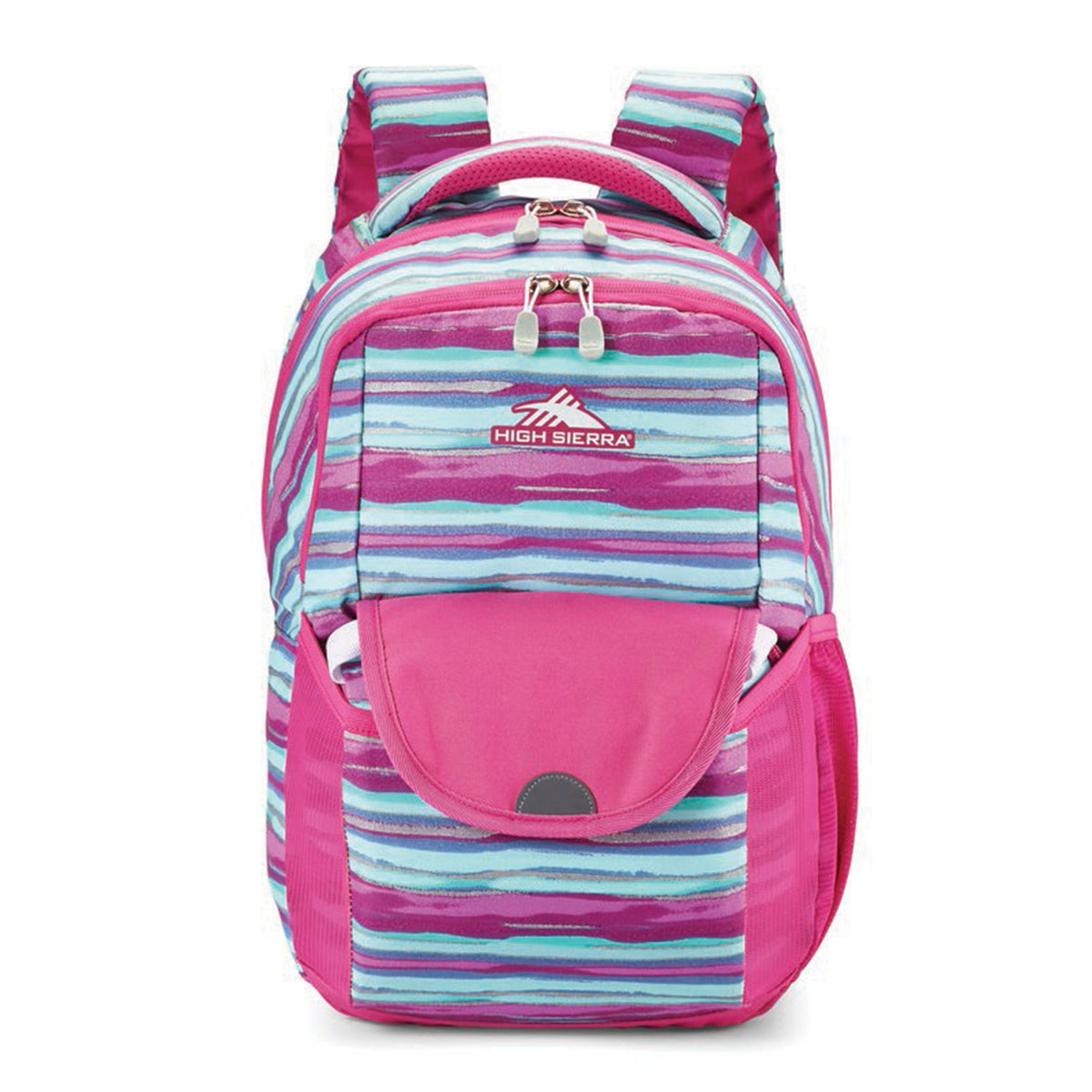 Ollie Lunchkit Backpack with Bottle Pocket, Pink Watercolor Stripes (Open Box)