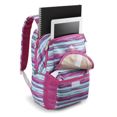 Ollie Lunchkit Backpack with Bottle Pocket, Pink Watercolor Stripes (Open Box)