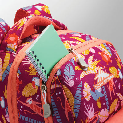 High Sierra Ollie Lunchkit Backpack with Exterior Bottle Pocket, Orchid Jungle - VMInnovations