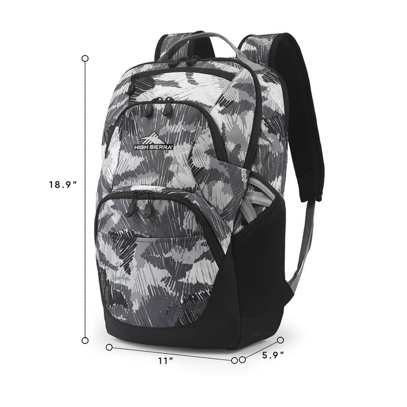 Swoop SG Backpack with Laptop Drop Protection Pocket, Scribble Camo (Used)