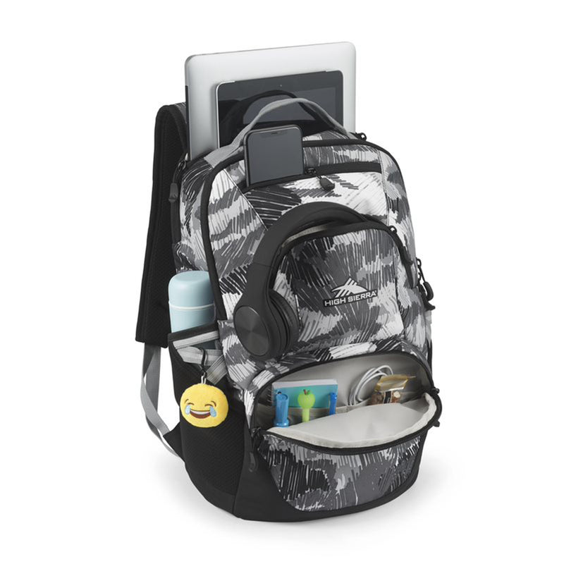 Swoop SG Backpack with Laptop Drop Protection Pocket, Scribble Camo (Used)